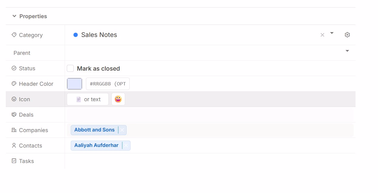 note customization
